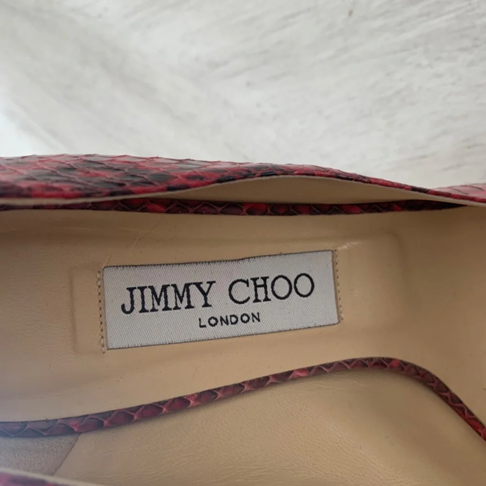 Jimmy Choo Pink/Black Snakeprint Platform Pumps sz 39
